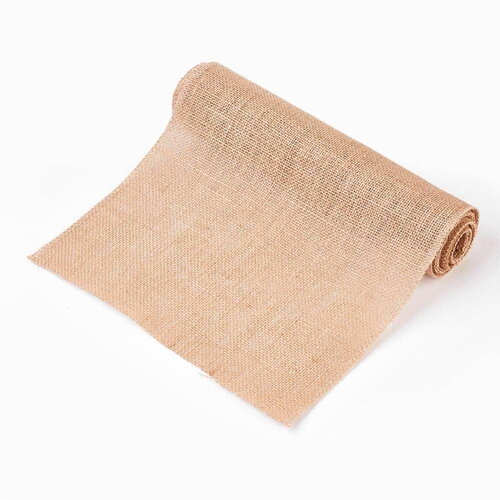 Toile jute vendue à la coupe largeur 30cm, décoration rustique chemin de table mariage pour décor champêtre, x 1mètre g2706