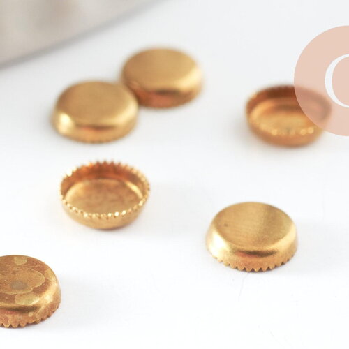 Supports cabochons ronds, fournitures créatives, fournitures cabochon, apprêt laiton brut, sans nickel, diamètre 4mm, x100 g2707