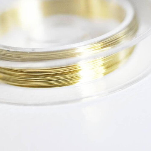 Fil de cuivre doré 0.3mm, x1 bobine de 20 mètre (g4975)