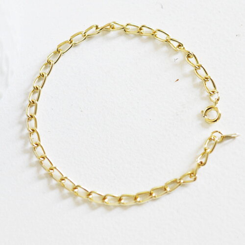 Bracelet gourmette maillons doré 16k 18cm, x1 (g1202)