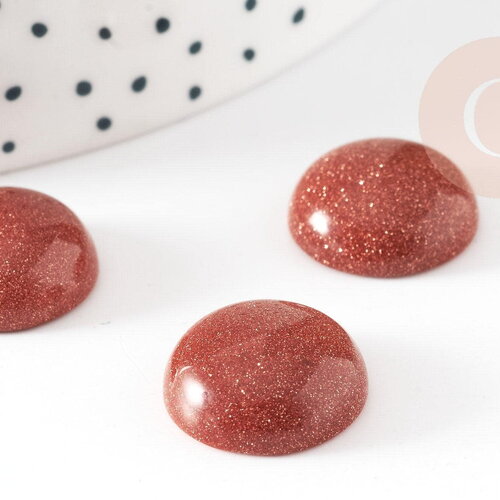 Cabochon rond pierre de soleil synthétique 16mm,pierre synthétique, cabochon pierre, création bijoux, x1 g5840