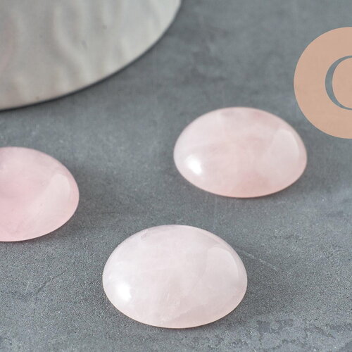 Cabochon rond quartz rose 20mm, cabochon pour création bijoux pierre rose, x1 g9612
