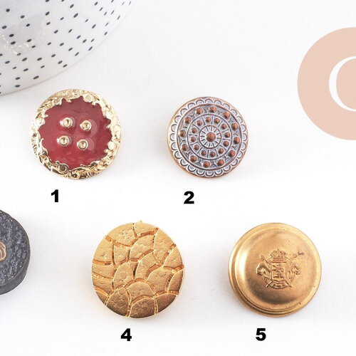 Boutons anciens vintages 23-30mm, fourniture de mercerie vintage, x1 (g10153)