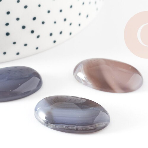 Cabochon ovale agate grise, cabochon ovale, agate naturelle,cabochon agate,agate grise,28mm, x1 g2226