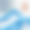 Perle porcelaine coeur bleu clair irisé 16mm, x24 (g9798)