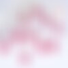 Pompon rose foncé polyestère support doré,décoration pompon, pompon boucles,fabrication bijoux bohème,10-15mm,les 10 g5565