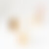 Clous-puces oreille support cabochon 6mm acier 304 inoxydable dore 18k, x10 (g9224)