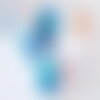 Cordon bleu métallisé 4 nuances polyester 0.8mm, cordon métallisé pour bijoux, x1 mètre (g10505)
