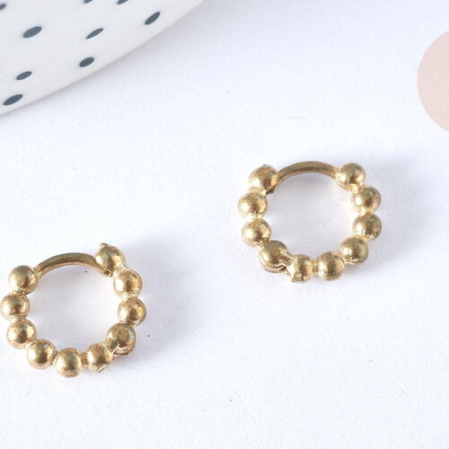 Créole boucles boucle laiton brut 12mm, x2 (g6923)