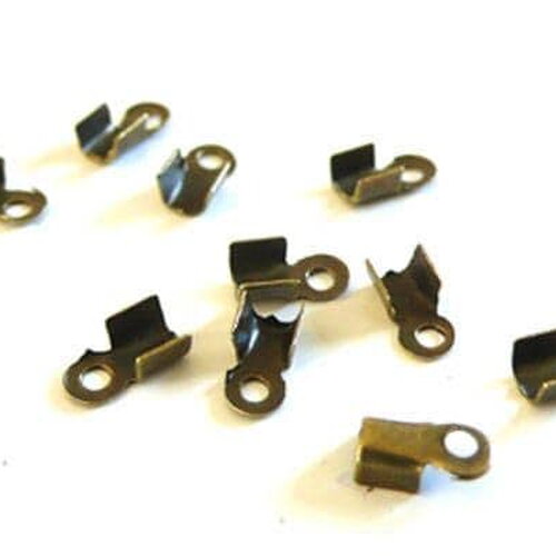 Embouts corde métal bronze à pincer 6mm x100 (g2164)