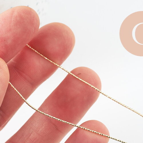 Fil métallique laiton doré torsadé fin 0.8mm, x1 mètre (g9643)