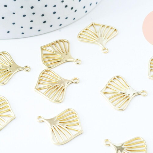 Pendentif feuille zamac doré 23mm,sans nickel,création bijoux nature x1 g6082