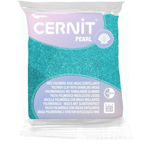 Pâte polymère cernit pearl - vert nacré x56g (g10459)