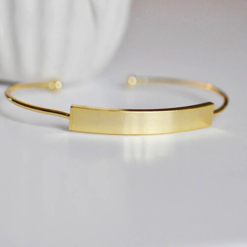 Bracelet jonc réglable laiton doré 18k 64mm, x1 (g1241)