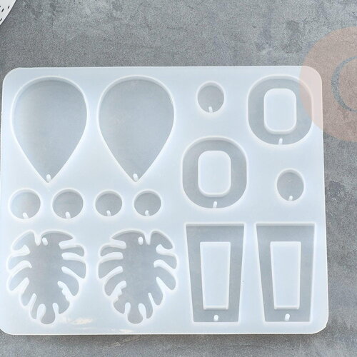 Moule pour fabrication boucles créoles résine, un moule en silicone pour réaliser des bijoux avec inclusion en résine, x1 g4578