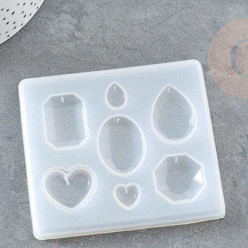 Moule pour fabrication de boucle pendentif résine pierre précieuse 70x78mm, moule silicone réalisation bijoux inclusion résine,x1 g4580