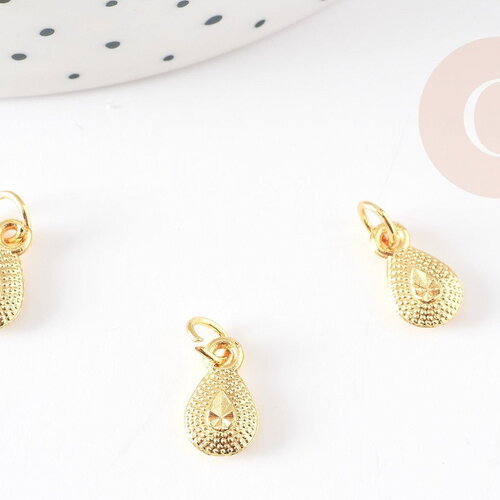Pendentif zamac doré,fournitures créatives, sans nickel,creation bijoux,perle géométrique,9.5mm, x5 g5456