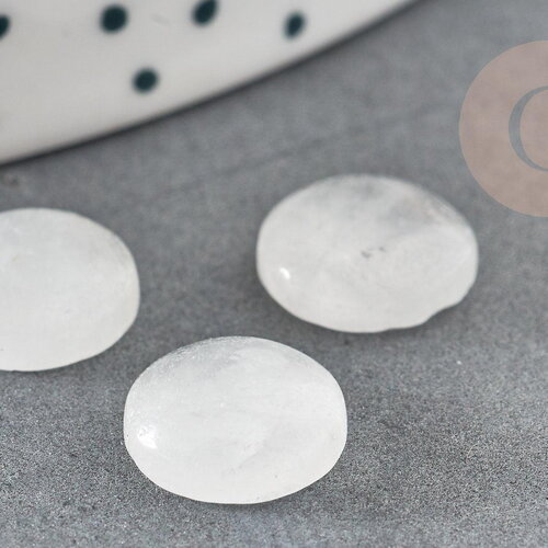 Cabochon quartz transparent, pierre naturelle, cabochon rond,quartz naturel, cristal de roche, 10mm, x1 g3936