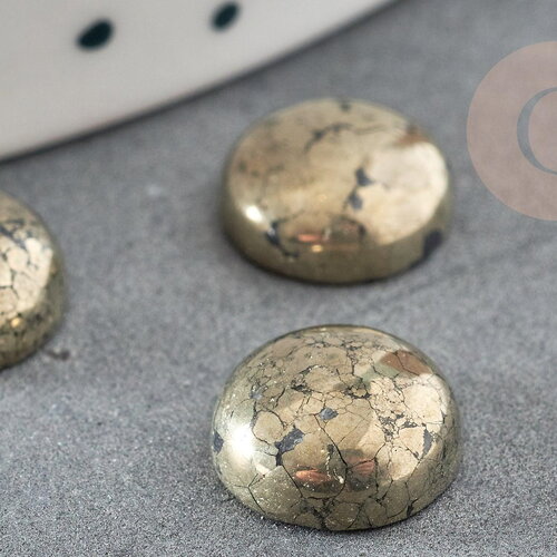 Cabochon pyrite grise naturelle 10mm, x1 (g0217)