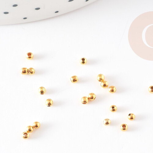 Perles intercalaires fer doré 2mm, x10gr (g2444)