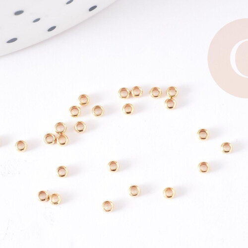 Perles à écraser acier 304 doré inoxydable 2x1mm, x100 (g1179)