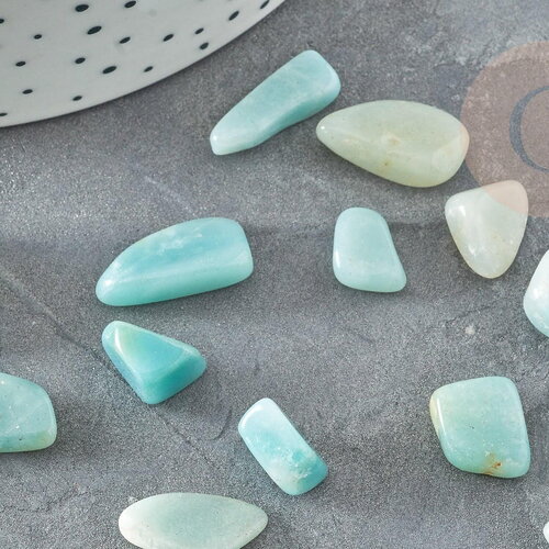 Sable pierre amazonite bleue verte naturelle brute roulée 5~25mm /2~8mm, x20gr (g0249)