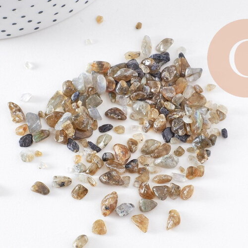 Sable chips pierre labradorite naturelle 2-12mm, x20gr (g3397)
