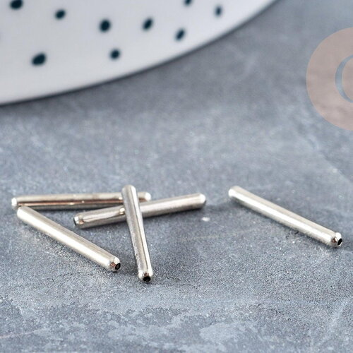 Tubes laiton platine 15mm, fournitures pour création de bijoux diy x10 g9830
