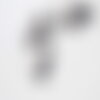 Perle ronde coeur blanc plastique noir,perle plastique,perle ronde lettre,x 10 grammes, x1 g2189