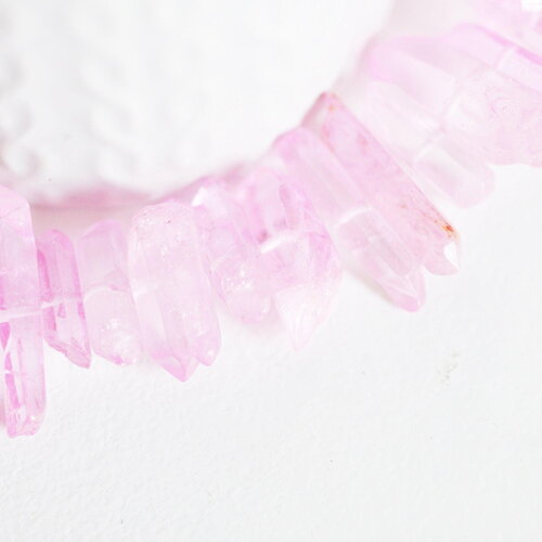 Perles cristal de roche rose, pierre brute, perle pierres, pierre naturelle, 14-30mm x10 (g3857)