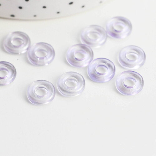 Pendentif donut verre violet, un pendentif rond verre pour vos créations de bijoux,10x3mm, x 10 (3.3g) g3507