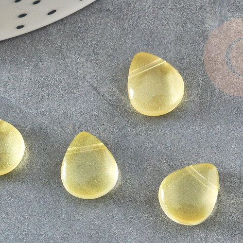 Perles cristal goutte verre jaune 10x12.5mm, x10 (g4193)