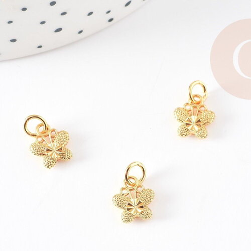 Pendentif papillon zamac doré,fournitures créatives, sans nickel,creation bijoux,perle géométrique,9.5mm, x5 g5455