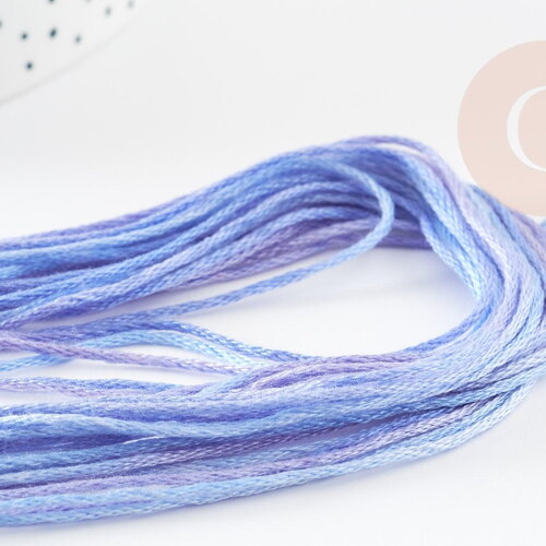 Fil à broder polyester dégradé bleu violet 0.5mm, fil original, pour bracelet brésilien, fil à broder ou scrapbooking, x8 mètres g9354