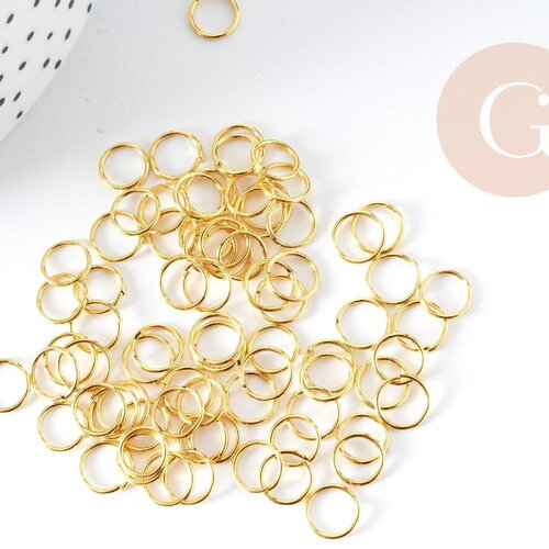 Anneaux de jonction ouverts fer doré sans nickel 7x0.7mm, x5g (g9001)