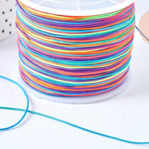 Cordon multicolore, fabrication bijoux bijoux,ruban mariage, scrapbooking, largeur 0.5-0.6mm, x1 mètre g6815
