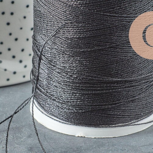 Fil noir métallisé, fournitures créatives, fil original, création bijoux, fil couture broderie,fil noir,diamètre 0.6mm, x5 mètres g1046