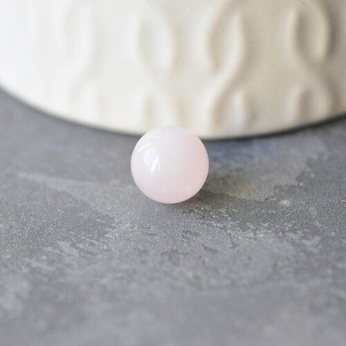 Pierre ronde quartz rose non percée 10mm, quartz rose naturelle, cabochon pierre,pierre naturelle, x1 (g3966)