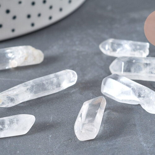Pointe cristal de roche non percée 10-46mm, pierre brute, création bijoux,cristal, perle pierres, pierre naturelle, x1 g6842