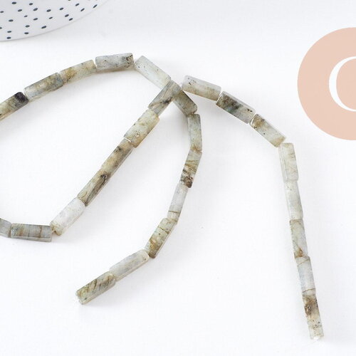 Perle rectangle labradorite, labradorite naturelle, pierre naturelle, perles pierre, 14mm x1 fil de 39cm (g0675)
