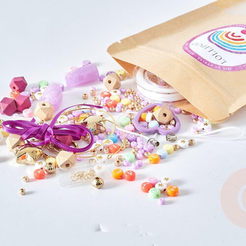 Kit mix de perles lollipop, coffrets et kits pour la création de bijoux fantaisie diy, x1 g8166