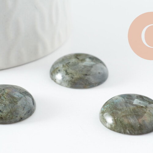 Cabochon rond labradorite naturelle 20mm, cabochon création bijoux pierre naturelle, x1 g9614