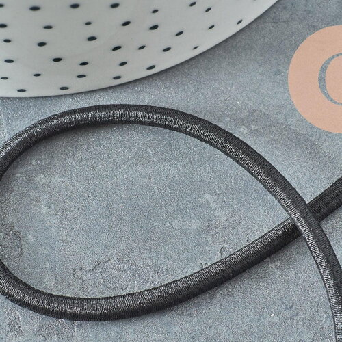 Cordon élastique noir, cordon pour bijoux,cordon épais, élastique rond, 4mm, x1 mètre (g1722)