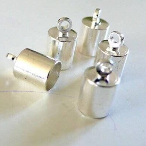 Embouts cordon métal argentés sans nickel 5.5mm, x10 (g1490)