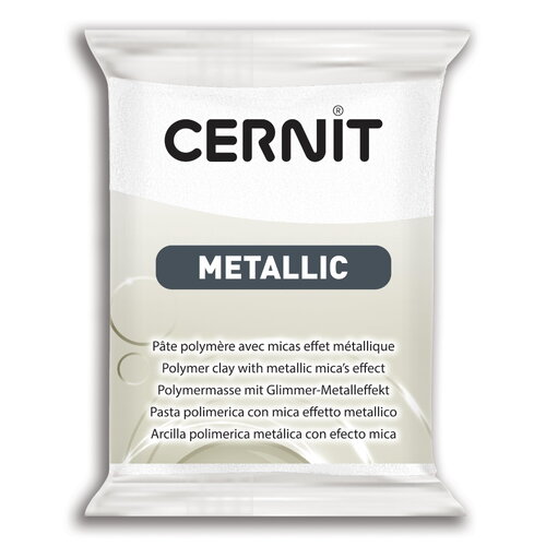 Pâte polymère cernit metallic - blanc nacré x56g (g10455)