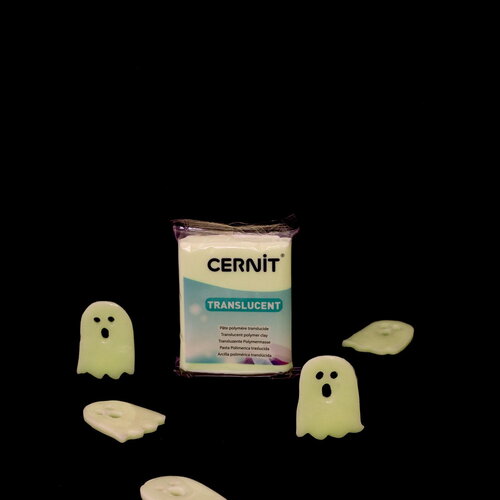 Pâte polymère cernit translucide - phosphorescent x56g (g10449)