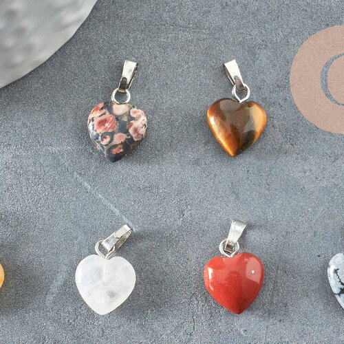 Pendentif coeur pierre, pendentif bijoux pierre naturelle, pendentif pierre,10-12mm, x1 g4129