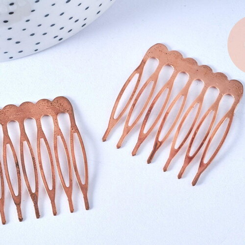 Peigne cheveux cuivre 39mm, x10 (g0858)