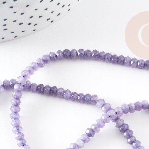 Perle abacus jade violet,perle jade,pierre naturelle,jade naturel,perle pierre,perle facette,jade,4x2mm, fil 35cm, x1 (g4711)