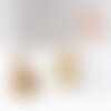 Clous-puces oreille coeur acier 304 inoxydable dore ip sablé 1 trou 13mm, x2 (g10371)